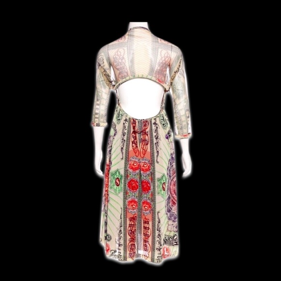 Jean Paul Gaultier Vintage Currency Sheer Mesh Tulle Runway Boho Dress - Picture 2 of 12
